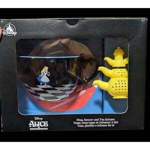 Alice In Wonderland Mug Saucer And Tea Infuser